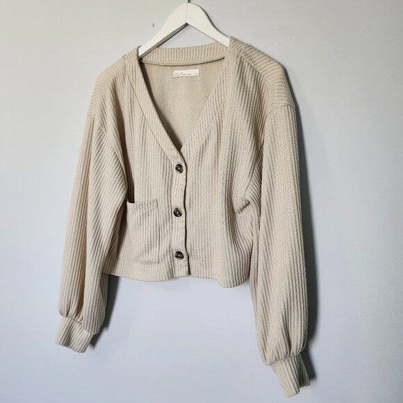 OAK + Fort | Ribbed Cropped Cardigans - Picture 1 of 9